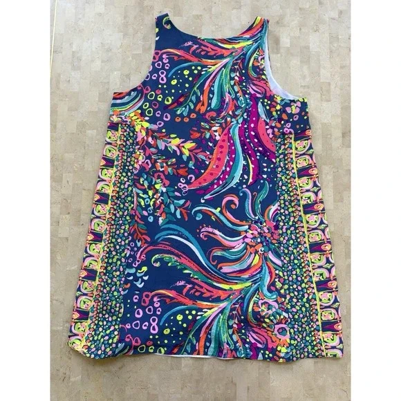 Lilly Pulitzer Jackie Shift Resort 'Beach Loot' Resort Vacation Colorful Silk M - Picture 7 of 8